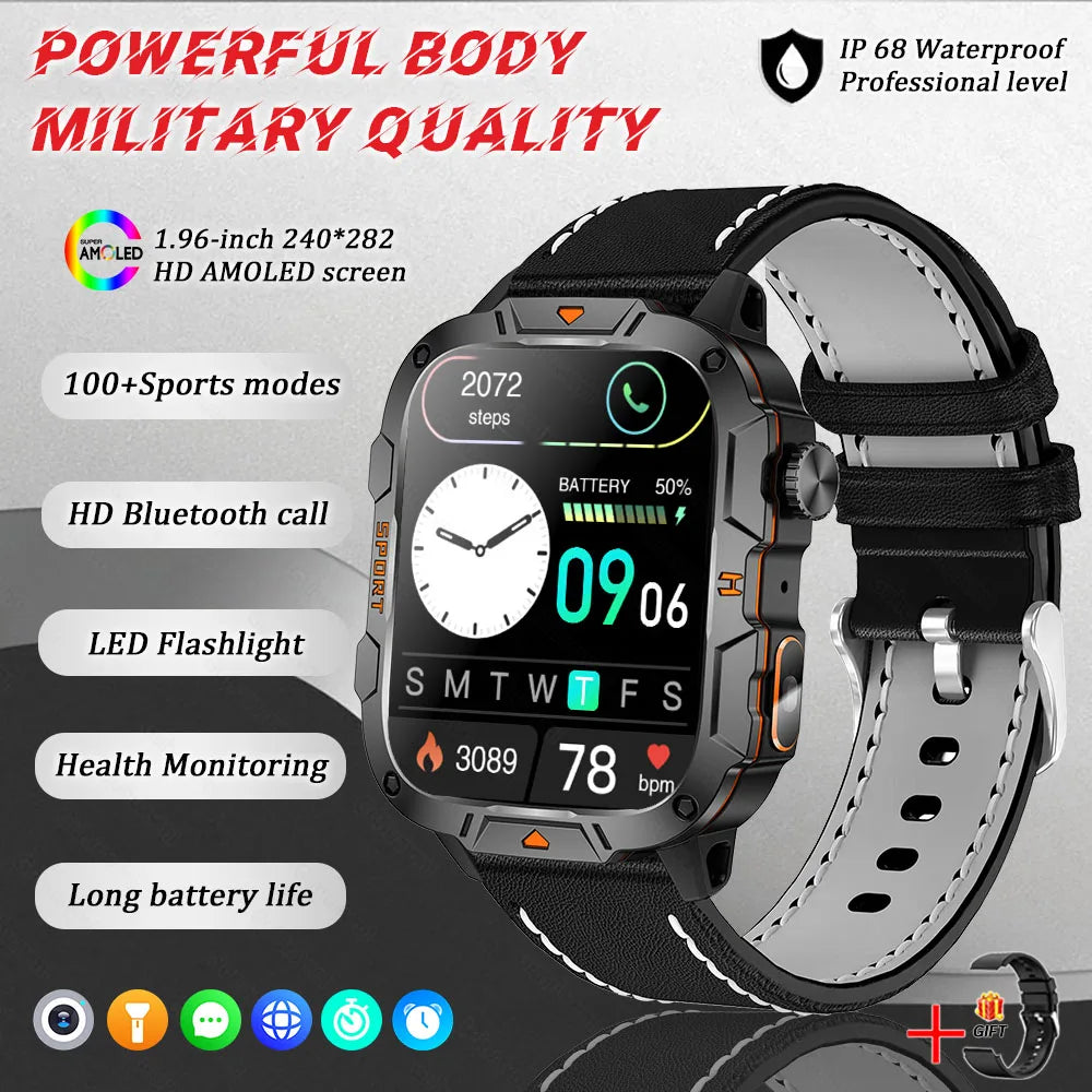 Smartwatch Desportivo QX12 AMOLED 1,96” com Monitorização de Saúde e Assistente de Voz