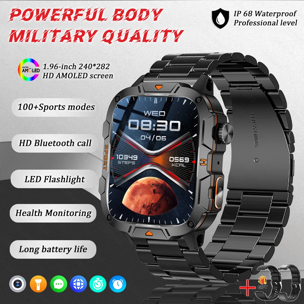 Smartwatch Desportivo QX12 AMOLED 1,96” com Monitorização de Saúde e Assistente de Voz