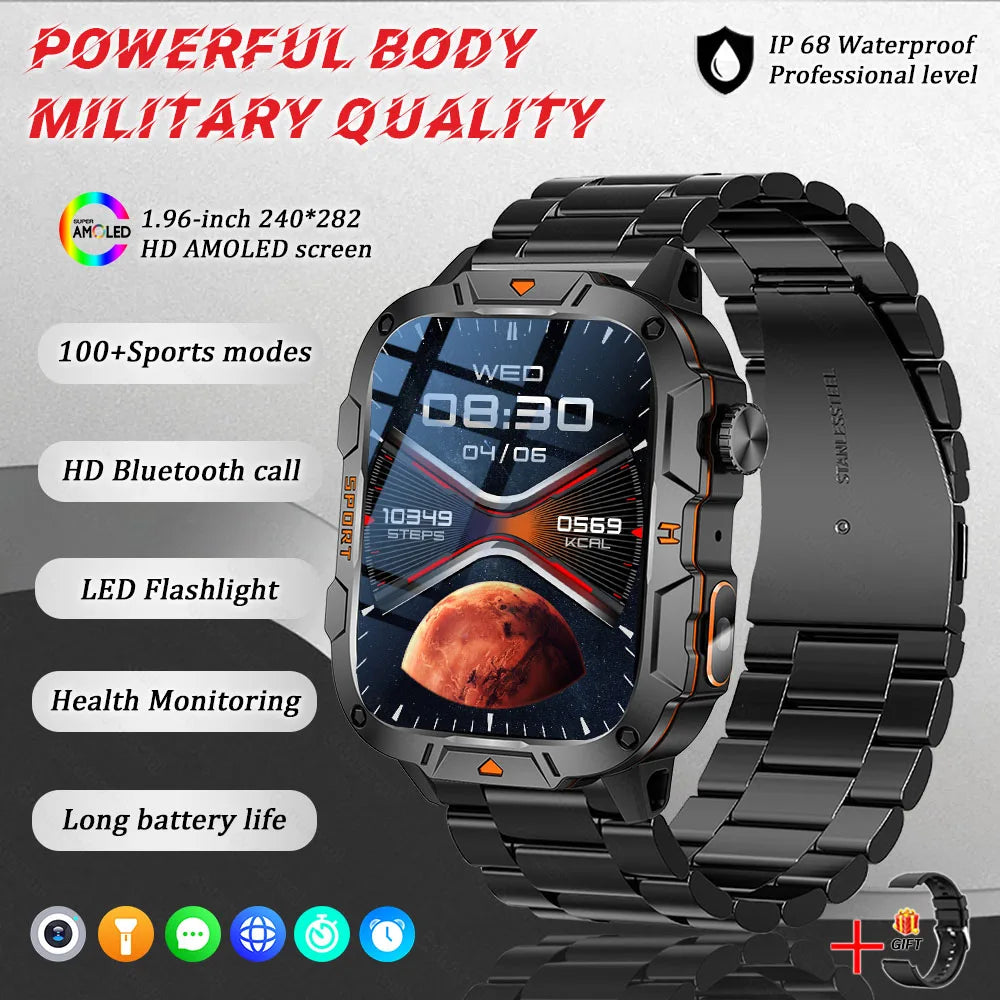 Smartwatch Desportivo QX12 AMOLED 1,96” com Monitorização de Saúde e Assistente de Voz