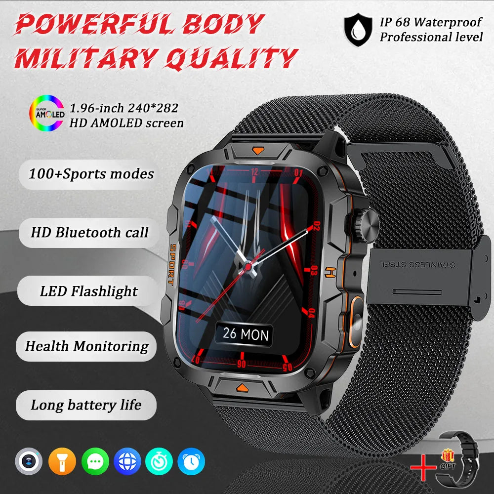 Smartwatch Desportivo QX12 AMOLED 1,96” com Monitorização de Saúde e Assistente de Voz