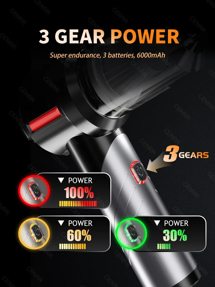 Aspirador Multifuncional CENRR sem Fios com Motor Potente, Função de Sopro e 9 Acessórios