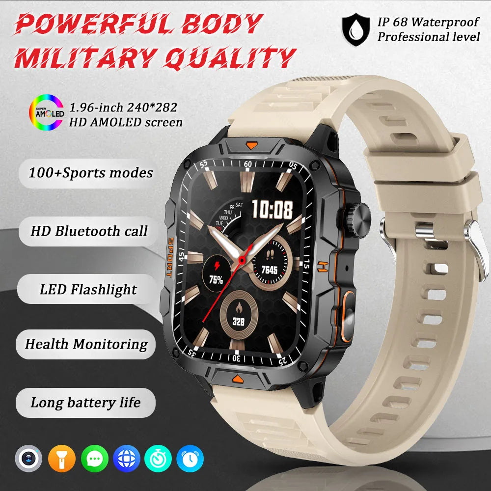 Smartwatch Desportivo QX12 AMOLED 1,96” com Monitorização de Saúde e Assistente de Voz