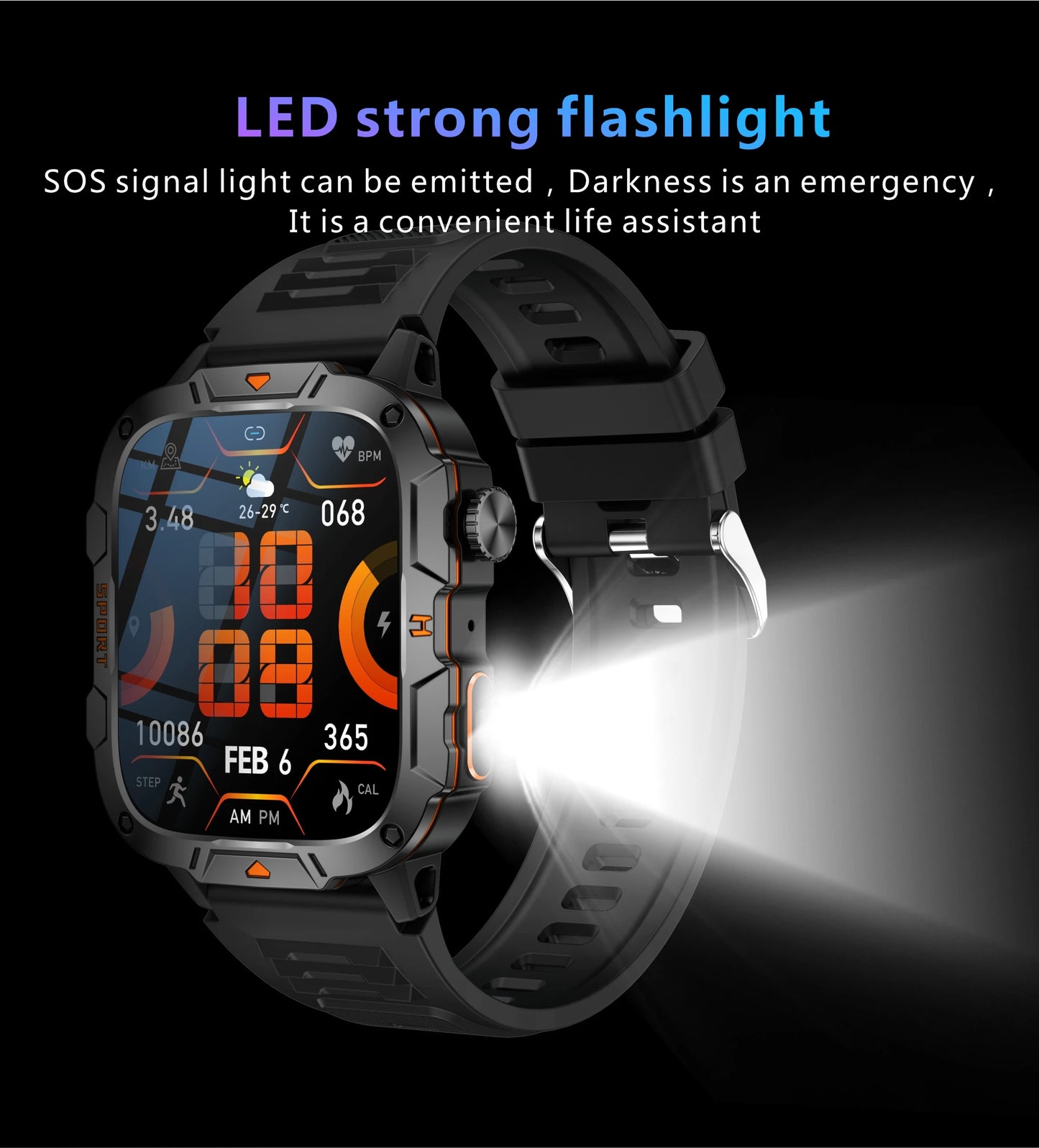 Smartwatch Desportivo QX12 AMOLED 1,96” com Monitorização de Saúde e Assistente de Voz