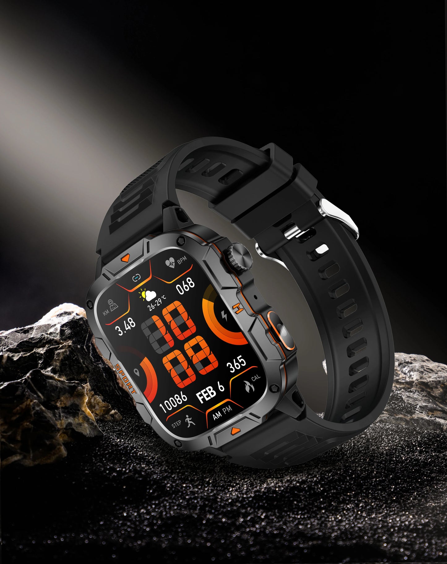 Smartwatch Desportivo QX12 AMOLED 1,96” com Monitorização de Saúde e Assistente de Voz
