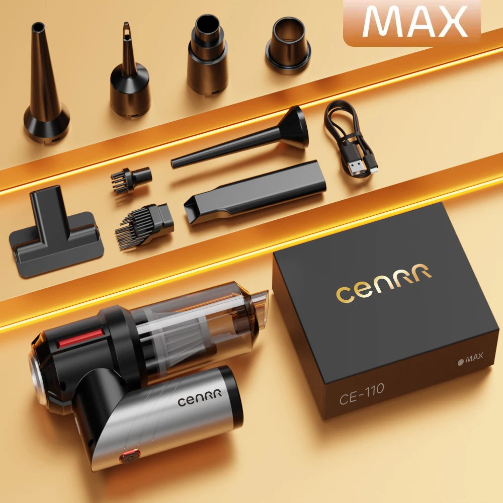 Aspirador Multifuncional CENRR sem Fios com Motor Potente, Função de Sopro e 9 Acessórios