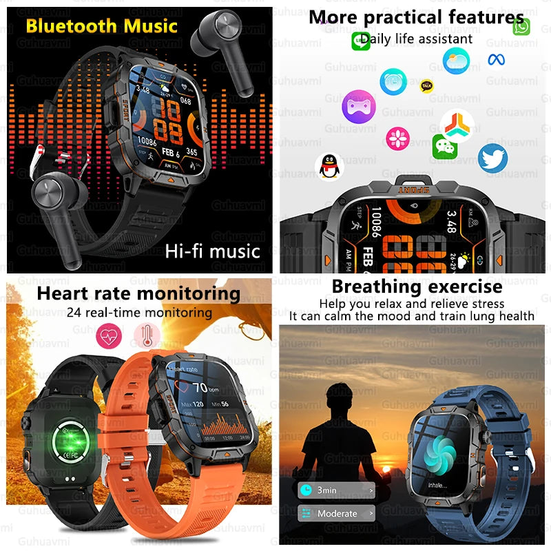 Smartwatch Desportivo QX12 AMOLED 1,96” com Monitorização de Saúde e Assistente de Voz