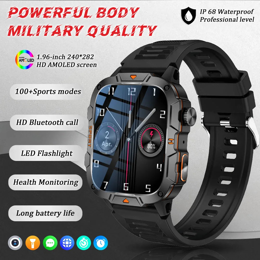 Smartwatch Desportivo QX12 AMOLED 1,96” com Monitorização de Saúde e Assistente de Voz
