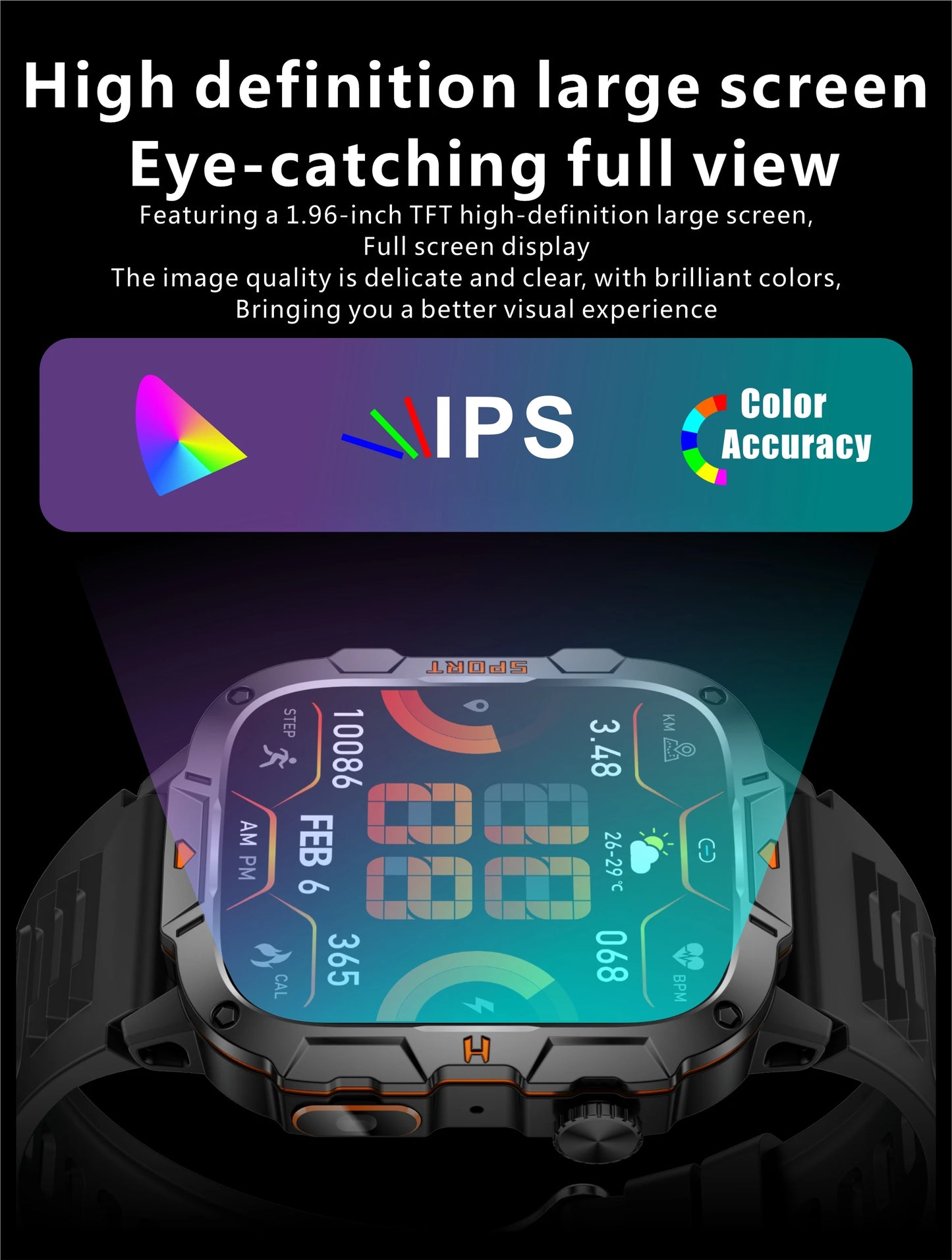 Smartwatch Desportivo QX12 AMOLED 1,96” com Monitorização de Saúde e Assistente de Voz
