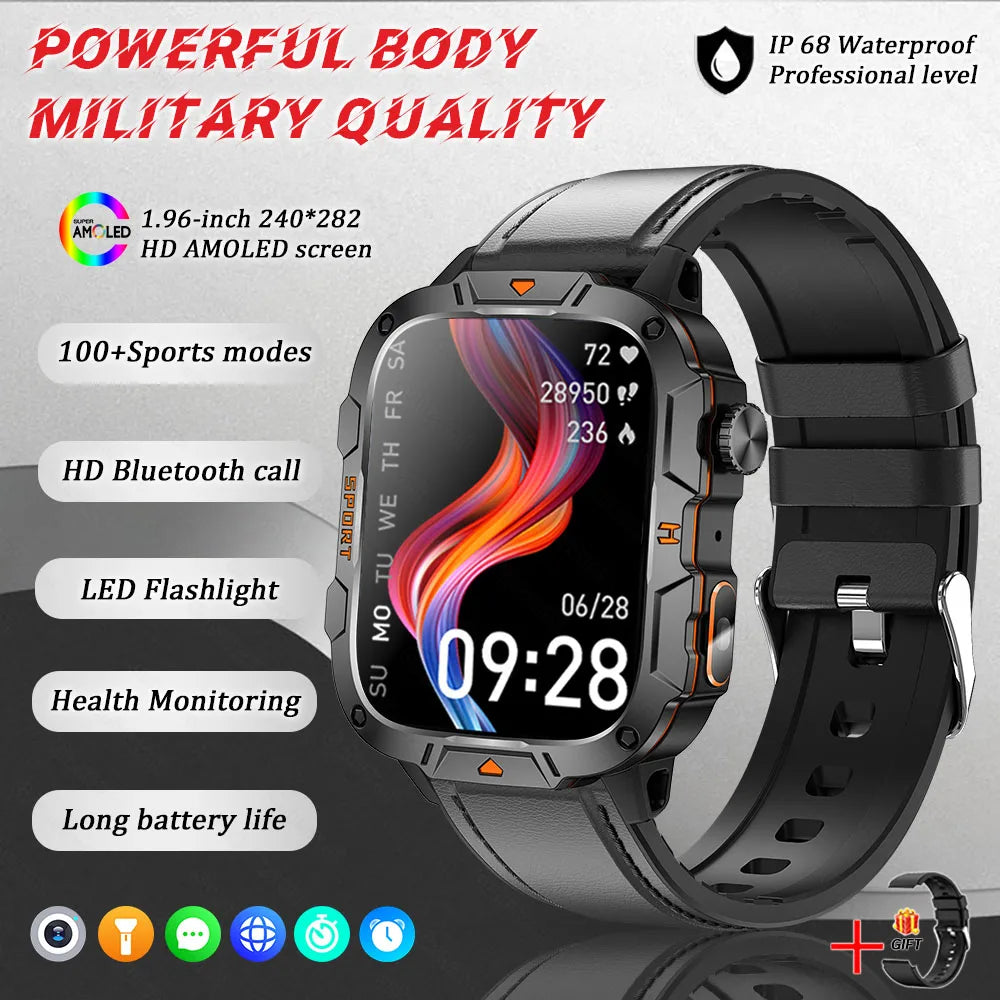 Smartwatch Desportivo QX12 AMOLED 1,96” com Monitorização de Saúde e Assistente de Voz