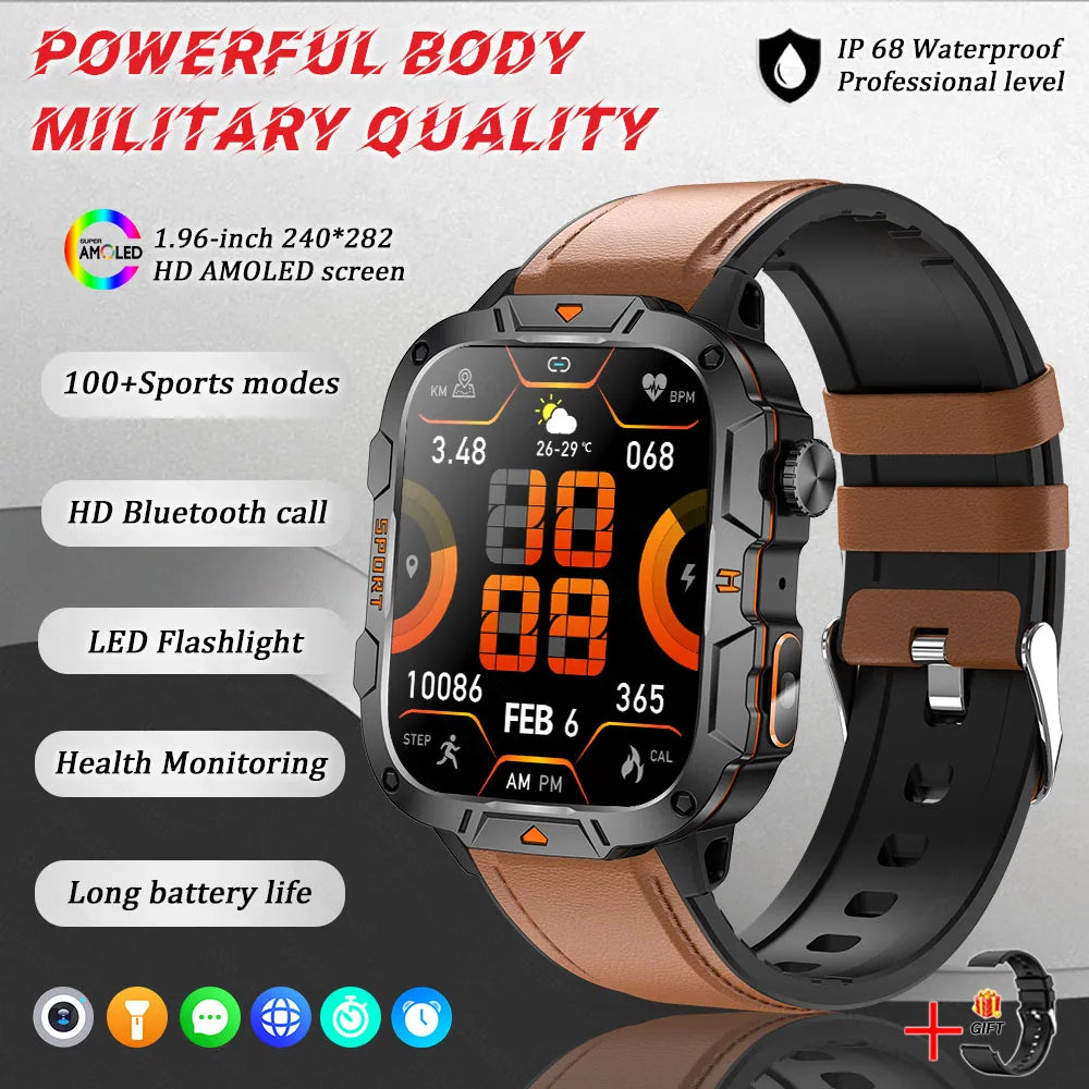 Smartwatch Desportivo QX12 AMOLED 1,96” com Monitorização de Saúde e Assistente de Voz