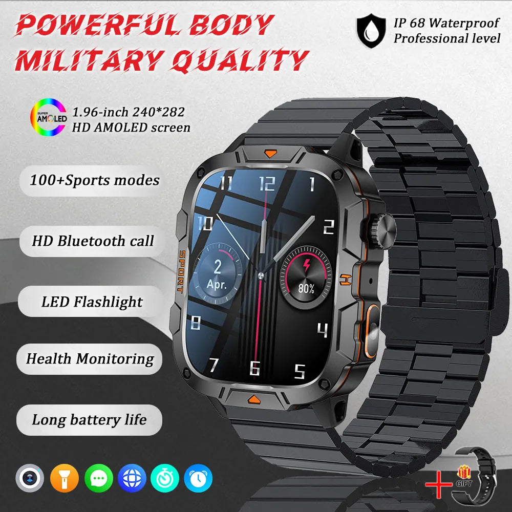 Smartwatch Desportivo QX12 AMOLED 1,96” com Monitorização de Saúde e Assistente de Voz