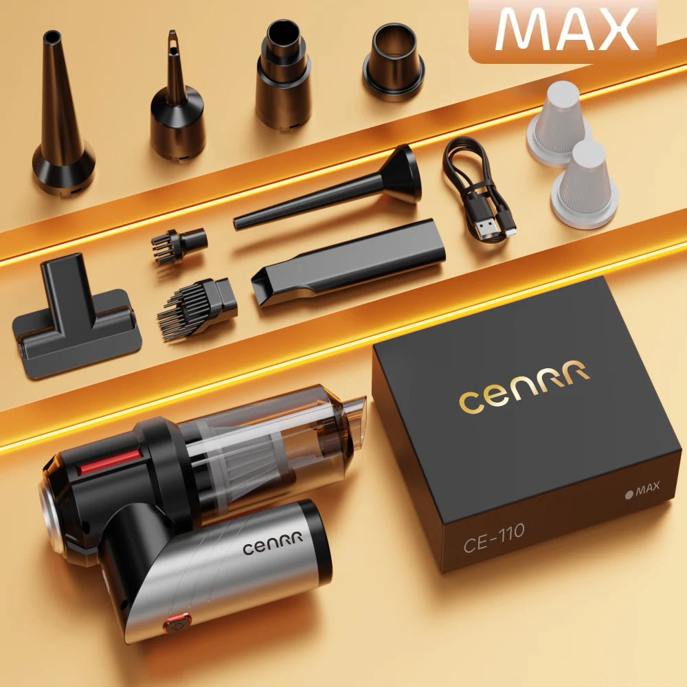 Aspirador Multifuncional CENRR sem Fios com Motor Potente, Função de Sopro e 9 Acessórios