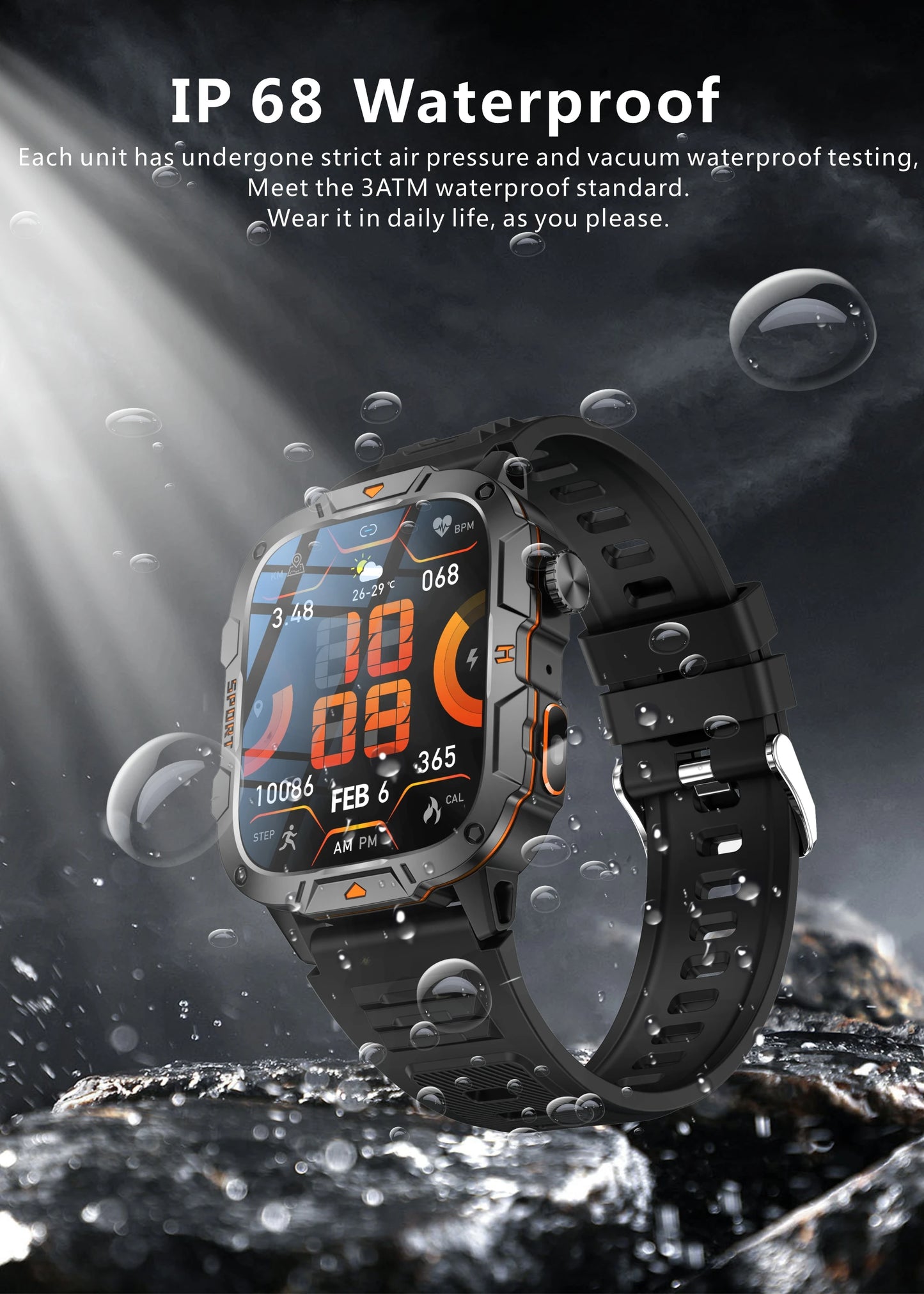 Smartwatch Desportivo QX12 AMOLED 1,96” com Monitorização de Saúde e Assistente de Voz