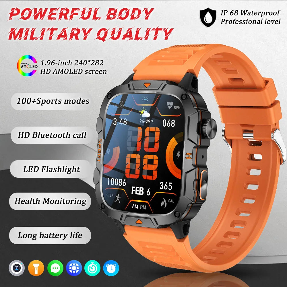 Smartwatch Desportivo QX12 AMOLED 1,96” com Monitorização de Saúde e Assistente de Voz