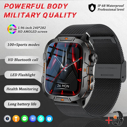 Smartwatch Desportivo QX12 AMOLED 1,96” com Monitorização de Saúde e Assistente de Voz