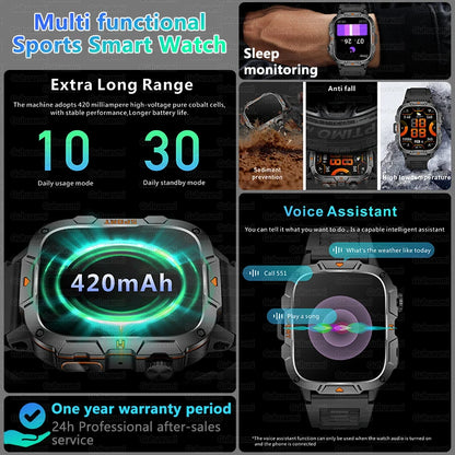 Smartwatch Desportivo QX12 AMOLED 1,96” com Monitorização de Saúde e Assistente de Voz